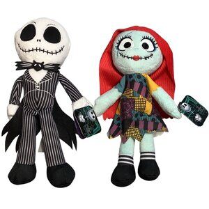 Nightmare Before Christmas Jack Skellington & Sally Plush Dolls 9" Set